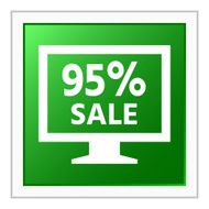 Computer Monitor icon on a square button - FlatSeries N78