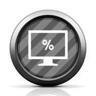 Computer Monitor icon on a round button - EliteSeries N37