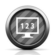 Computer Monitor icon on a round button - EliteSeries N39