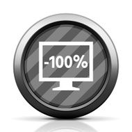 Computer Monitor icon on a round button - EliteSeries N41