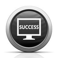Computer Monitor icon on a round button - ElectSeries N2