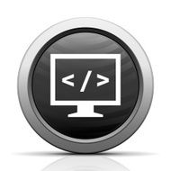 Computer Monitor icon on a round button - ElectSeries N4