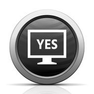 Computer Monitor icon on a round button - ElectSeries N10