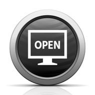 Computer Monitor icon on a round button - ElectSeries N16