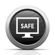 Computer Monitor icon on a round button - ElectSeries N19