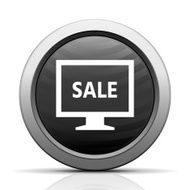 Computer Monitor icon on a round button - ElectSeries N20