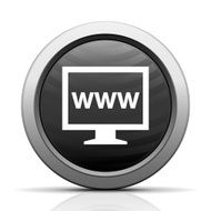 Computer Monitor icon on a round button - ElectSeries N24