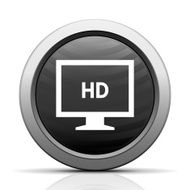 Computer Monitor icon on a round button - ElectSeries N27