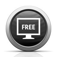 Computer Monitor icon on a round button - ElectSeries N28