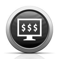 Computer Monitor icon on a round button - ElectSeries N37