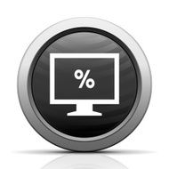 Computer Monitor icon on a round button - ElectSeries N38