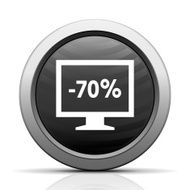 Computer Monitor icon on a round button - ElectSeries N48