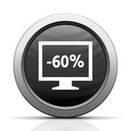 Computer Monitor icon on a round button - ElectSeries N50