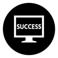 Computer Monitor icon on a round button - DimSeries N2