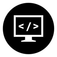 Computer Monitor icon on a round button - DimSeries N4
