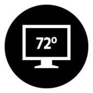 Computer Monitor icon on a round button - DimSeries N5