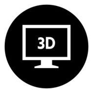 Computer Monitor icon on a round button - DimSeries N6
