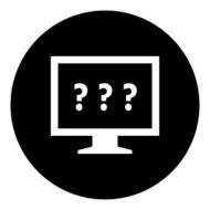 Computer Monitor icon on a round button - DimSeries N8