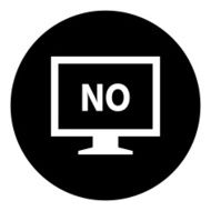 Computer Monitor icon on a round button - DimSeries N9