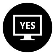 Computer Monitor icon on a round button - DimSeries N10