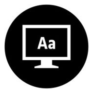 Computer Monitor icon on a round button - DimSeries N11