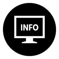 Computer Monitor icon on a round button - DimSeries N13