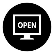 Computer Monitor icon on a round button - DimSeries N16