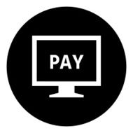 Computer Monitor icon on a round button - DimSeries N17