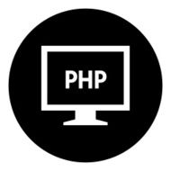 Computer Monitor icon on a round button - DimSeries N18