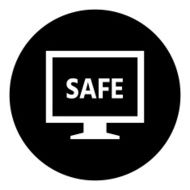 Computer Monitor icon on a round button - DimSeries N19