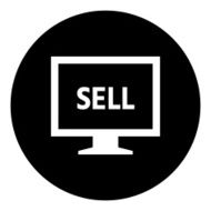 Computer Monitor icon on a round button - DimSeries N21