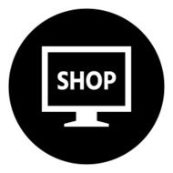 Computer Monitor icon on a round button - DimSeries N22