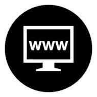 Computer Monitor icon on a round button - DimSeries N24
