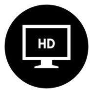 Computer Monitor icon on a round button - DimSeries N27