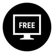 Computer Monitor icon on a round button - DimSeries N28