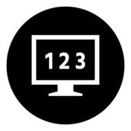 Computer Monitor icon on a round button - DimSeries N40