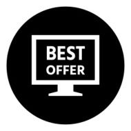 Computer Monitor icon on a round button - DimSeries N41