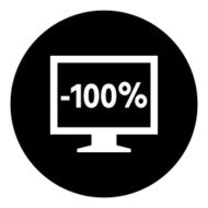 Computer Monitor icon on a round button - DimSeries N42
