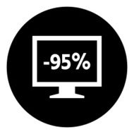 Computer Monitor icon on a round button - DimSeries N43