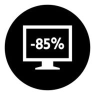 Computer Monitor icon on a round button - DimSeries N45
