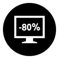 Computer Monitor icon on a round button - DimSeries N46