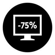 Computer Monitor icon on a round button - DimSeries N47