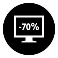 Computer Monitor icon on a round button - DimSeries N48