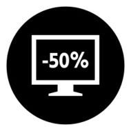 Computer Monitor icon on a round button - DimSeries N52