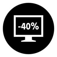 Computer Monitor icon on a round button - DimSeries N54