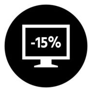 Computer Monitor icon on a round button - DimSeries N59