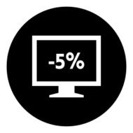 Computer Monitor icon on a round button - DimSeries N61