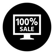 Computer Monitor icon on a round button - DimSeries N62