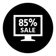 Computer Monitor icon on a round button - DimSeries N65