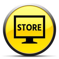 Computer Monitor icon on a round button - CurveSeries